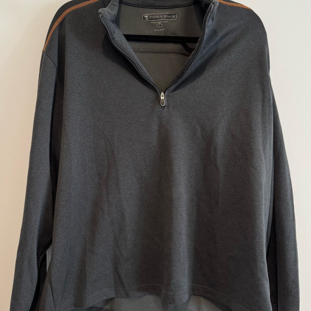 Pebble Beach Gray Quarter-Zip Pullover